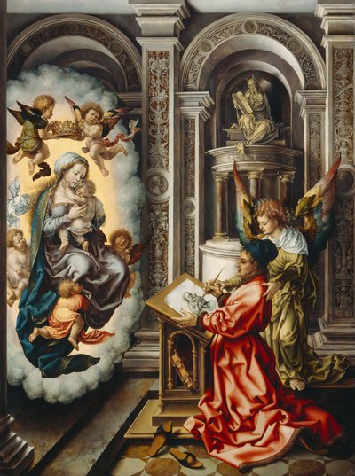 Duits: Hl. Lukas malt die Madonna Sint Lucas schildert de Maagd door Jan Gossaert