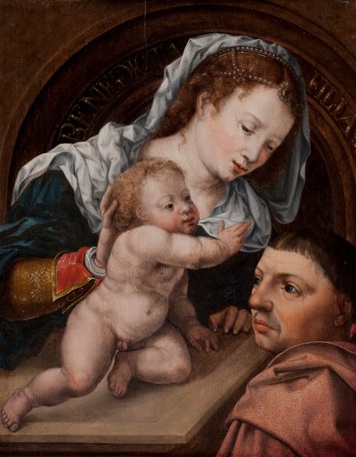 Maria met Jezus en de Schenker van het Schilderij door Jan Gossaert
