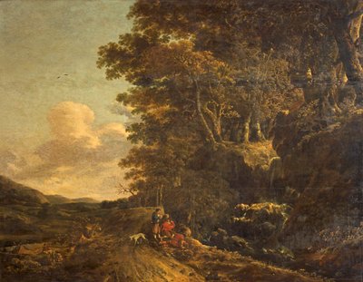 Landschap met Waterval, ca. 1685-85 door Jan Hackaert