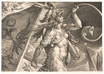 Bellona helpt het leger van de keizer bij een overwinning op de Turken door Jan Harmensz. Muller
