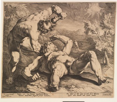 Kaïn Doodt Abel door Jan Harmensz. Muller