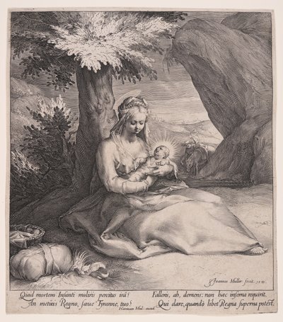 Rust op de vlucht naar Egypte door Jan Harmensz. Muller