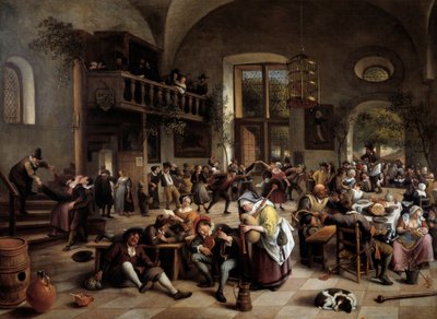 Feest in een herberg door Jan Havicksz. Steen