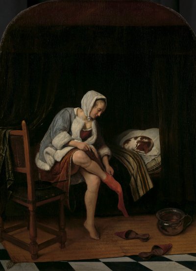 Vrouw bij haar Toilet door Jan Havicksz. Steen