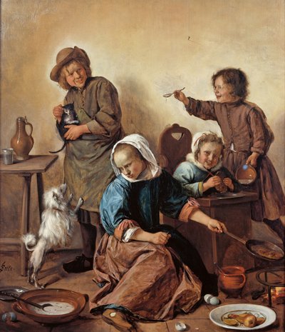 De Maaltijd van de Kinderen, ca 1665 door Jan Havickszoon Steen