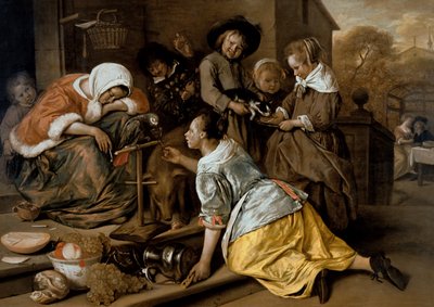 De effecten van onmatigheid, ca. 1663-65 door Jan Havickszoon Steen