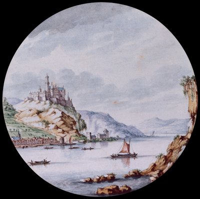 Een Uitzicht Langs de Rijn met het Dorp St. Goar en Kasteel Rheinfels door Jan I van Call