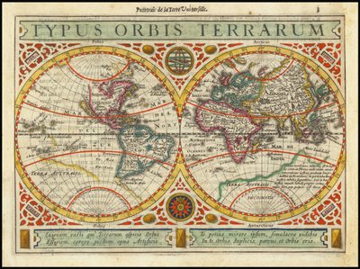 1628 Typus Orbis Terrarum door Jan Janssonius