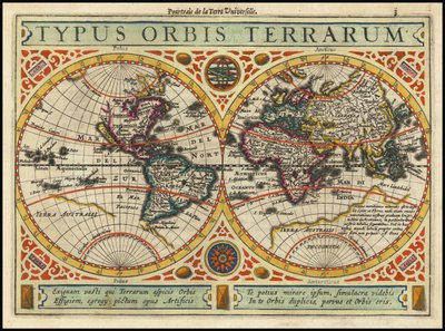 1631 kaart - Typus Orbis Terrarum door Jan Janssonius