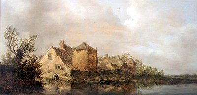 Rivierscène met een herberg door Jan Josephsz van Goyen