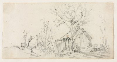 Schets van landschap met huisje, ca. 1630 door Jan Josephsz van Goyen