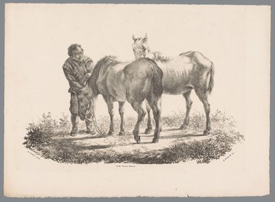 Man en twee paarden door Jan Kobell (III)