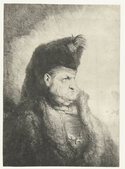 Buste van een oosterling met een bontmuts door Jan Lievens