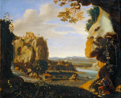 Orpheus speelt viool bij de ingang van de hel - Orpheus ... door Jan Linsen