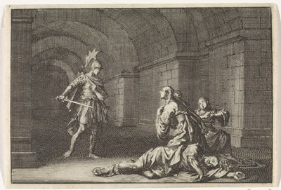 Caesonia met haar dochter door Lupus gedood door Jan Luyken