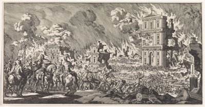 Romeinen verwoesten een Joodse tempel te Jeruzalem door Jan Luyken
