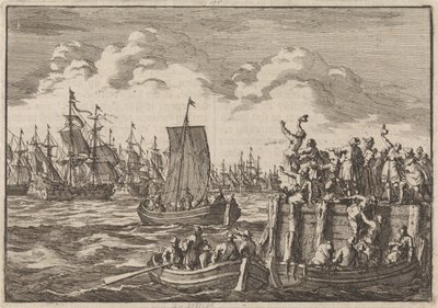 Willem III vertrekt met de vloot naar Engeland, 1688 door Jan Luyken