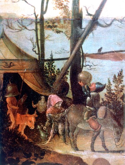 Landschapsscène, legende van Sint-Christoffel door Jan Mandyn