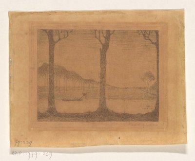 Bomen langs de vaart bij de Woudsterweg door Jan Mankes (signed by artist)