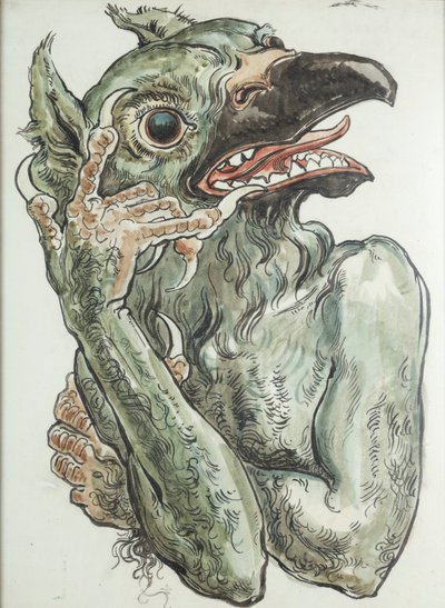 Duivel met het hoofd van een vogel door Jan Matejko