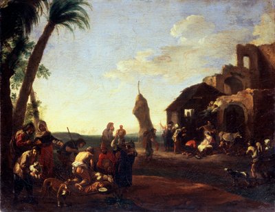 De Aanbidding van het Christuskind door Jan Miel
