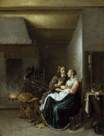Een Koppel in een Interieur door Jan Miense Molenaer