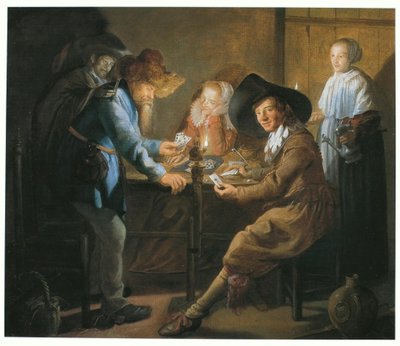 Kaartspelers bij Lamplicht door Jan Miense Molenaer