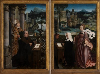 Donor met Sint Nicolaas en de vrouw van de donor met Sint Godeliva, c.1515-21 door Jan Provoost