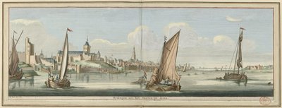 Gezicht op Nijmegen vanuit het oosten door Jan Ruyter