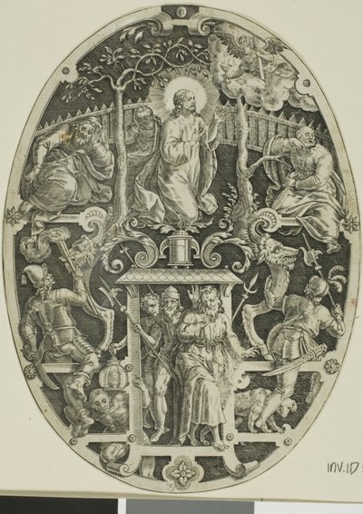 Lijdensweg in de tuin, uit de Passie van Christus door Jan Sadeler I
