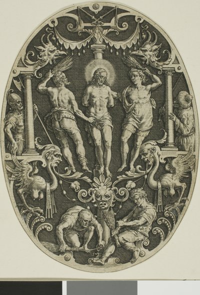 Geseling, uit de Passie van Christus door Jan Sadeler I