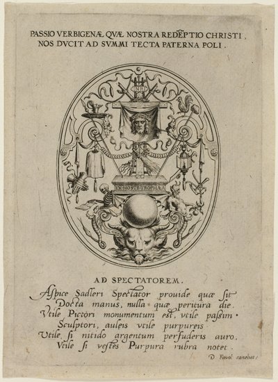 Titelpagina, uit Passie van Christus door Jan Sadeler I