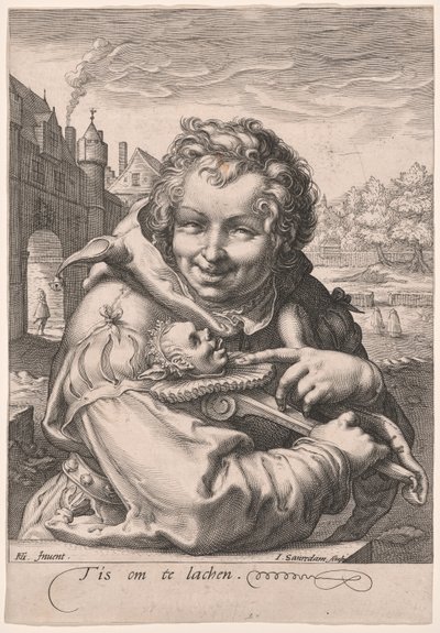Fool Holding a Staff (Tis om te lachen) door Jan Saenredam