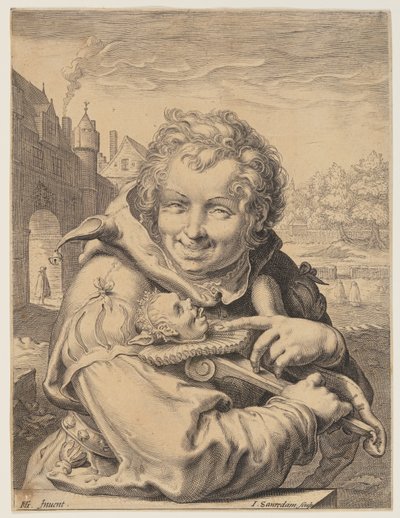 Dwaas met staf door Jan Saenredam