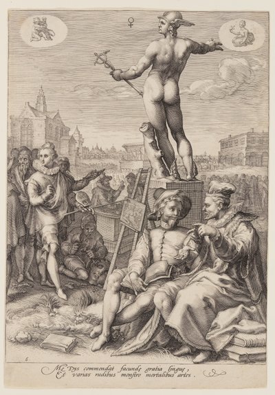 Mercurius die de Kunsten leidt, uit Zeven Planeetgoden door Jan Saenredam