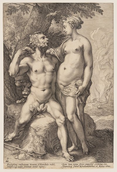 Pluto en Proserpina, uit Drie gepaarde goden en godinnen door Jan Saenredam