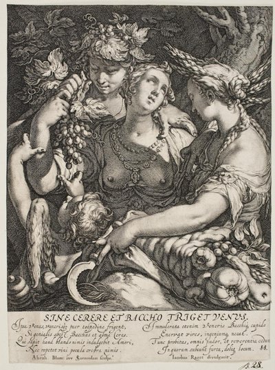 De alliantie van Venus met Bacchus en Ceres door Jan Saenredam