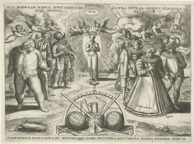 Matigheid met gepersonifieerde zonden door Jan Snellinck (I) (attributed to)