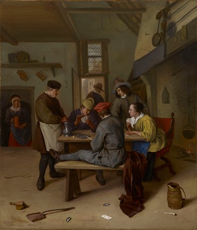 Kaartspelers in een herberg door Jan Steen