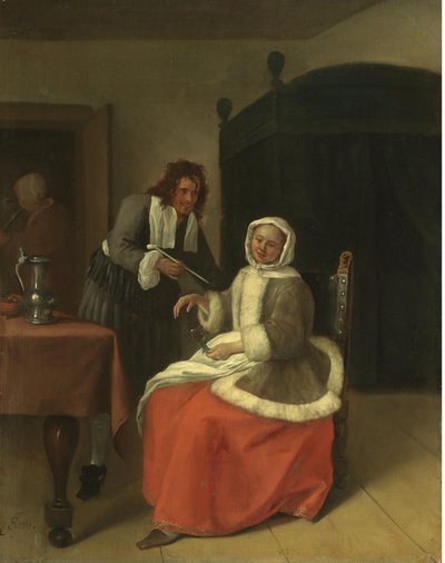Wijnliefhebbers door Jan Steen