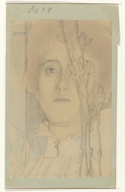 Portret van een onbekende vrouw door Jan Toorop