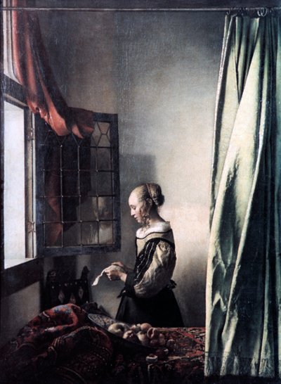 Meisje dat een Brief Leest bij een Open Raam door Jan Vermeer van Delft