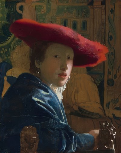 Meisje met rode hoed. Circa 1665/66 door Jan Vermeer van Delft