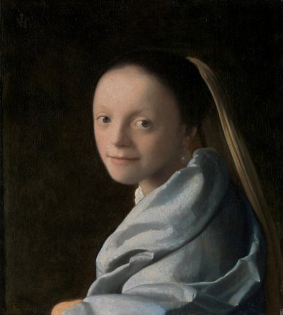 Portret van een Jonge Vrouw door Jan Vermeer van Delft