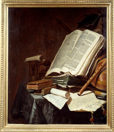 Boeken en muziekinstrumenten door Jan Vermeulen