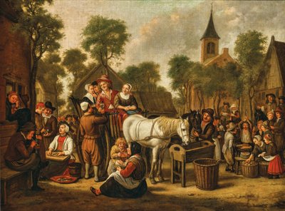 Jan Victors marktscène 1650 door Jan Victors