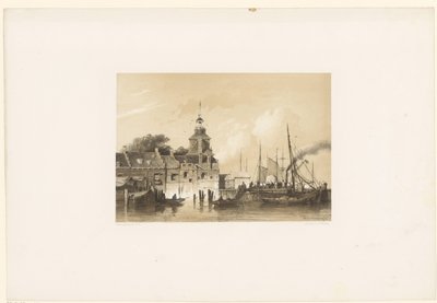Gezicht op de Oude Hoofdpoort te Rotterdam door Jan Weissenbruch