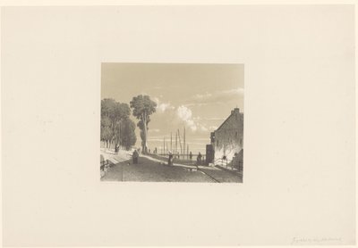 Gezicht op de Veerweg te Culemborg door Jan Weissenbruch