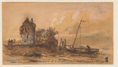Rivierlandschap door Jan Weissenbruch