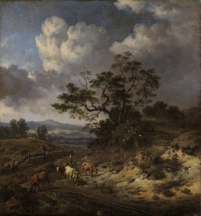 Heuvelachtig Landschap met Koeien door Jan Wijnants